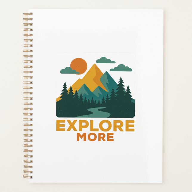 Agenda Explore mais - Retro Mountain & Forest Adventure (Frente)