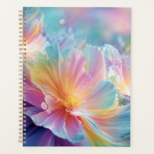 Agenda Explosão floral cósmica abstrata em pastel