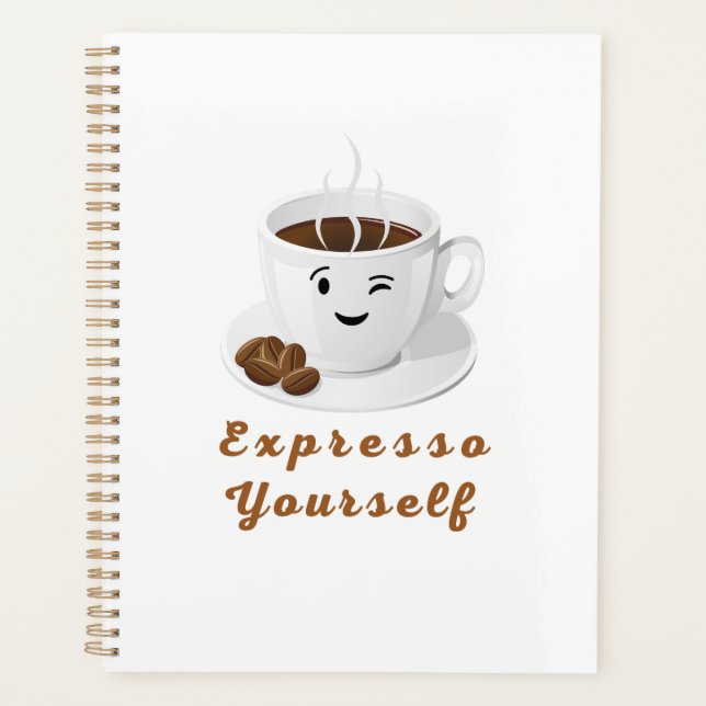 Agenda Expresso Yourself – Funny Smiling Coffee Tee (Frente)