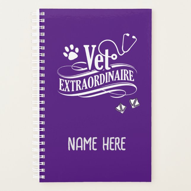 Agenda Extraordinário de veterinário personalizado (Frente)