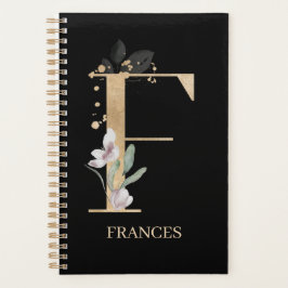 Agenda F Monograma Planeador Personalizado Floral