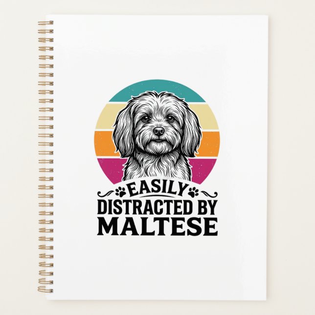 Agenda Facilmente Distraído Pelo Design de Cachorro Vinta (Frente)