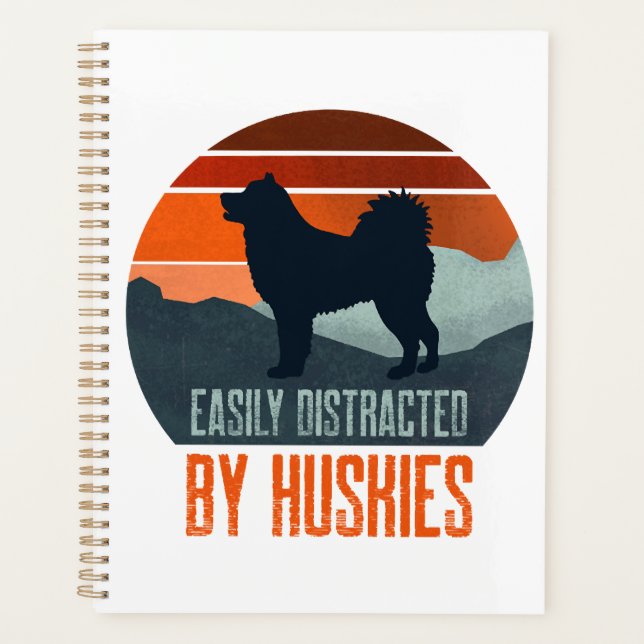 Agenda Facilmente Distraído Por Huskies Passeando (Frente)