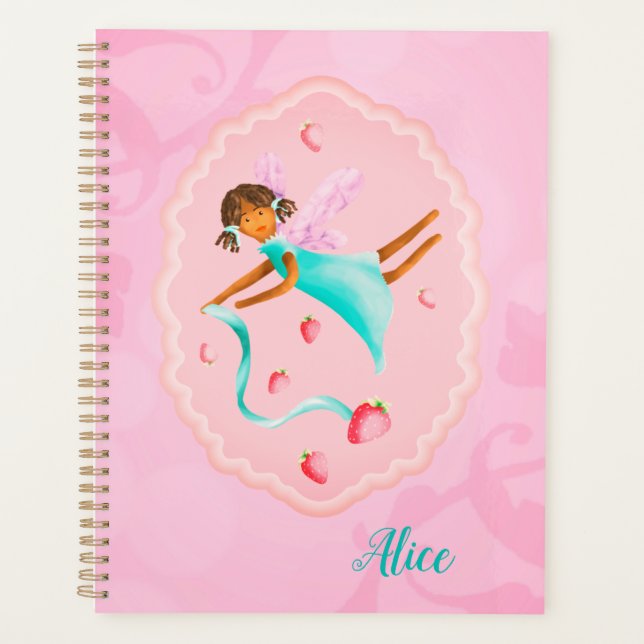 Agenda Fada de morango personalizada (Frente)