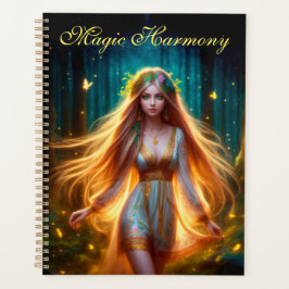 Agenda Fada de ninfas de madeira dourada floresta brilhan