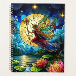 Agenda Fada do Vôo ao Luar da Lua com Vidro Colorido