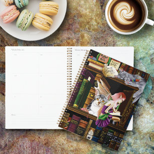 Agenda Fairy Cats Books Library Fantasy