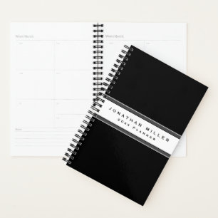 Agenda Faixa branca e preta profissional   Nome e Ano