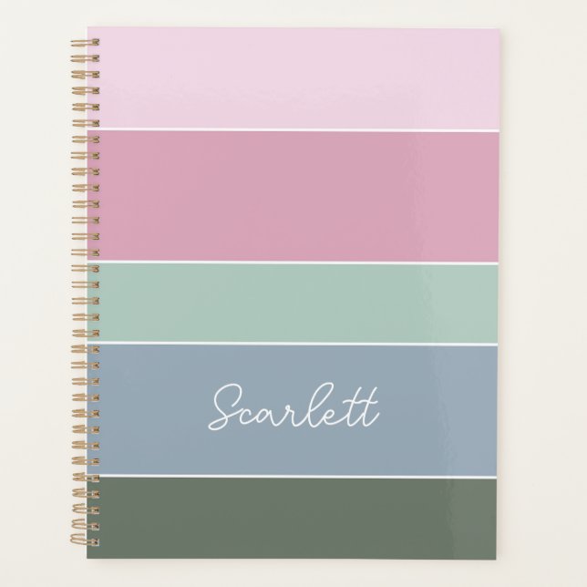 Agenda Faixas de Cores de Verão Personalizadas (Frente)