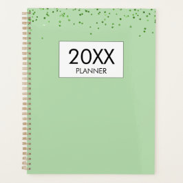 Agenda Falling Green Glitter Personalized Yearly