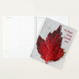 Agenda Família Autumn Red Leaves