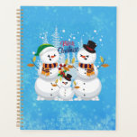 Agenda Família Christmas Snowman<br><div class="desc">Este design apresenta uma família de um boneco de neve com o texto "Feliz Natal". É perfeito para esta época de Natal. Também pode ser um presente para a família e os amigos.</div>