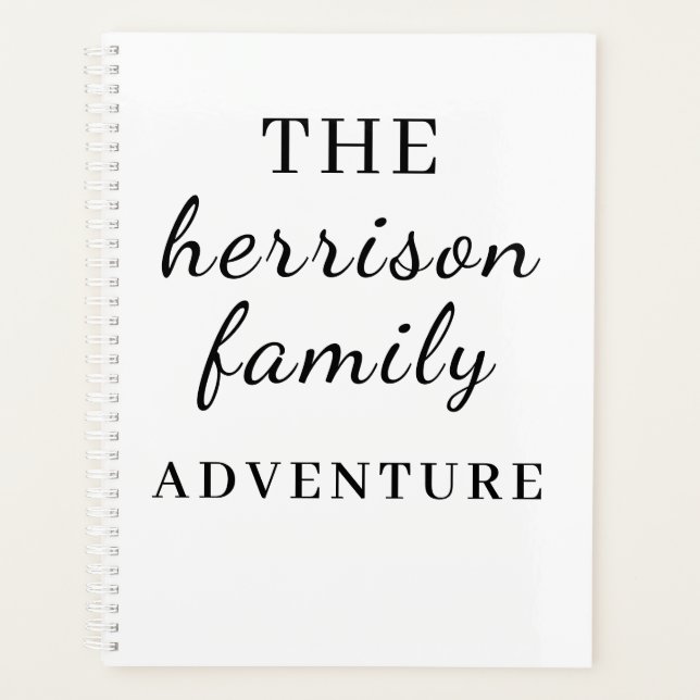 Agenda Family Adventures Modern Minimal Design (Frente)