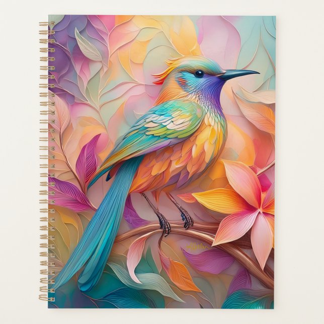 Agenda Fantasia de Pássaro com Garganta Violeta (Frente)