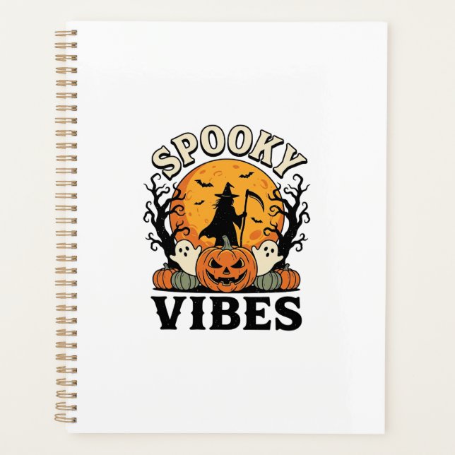 Agenda Fantasma de Halloween Vibes Assustadores Abóbora B (Frente)