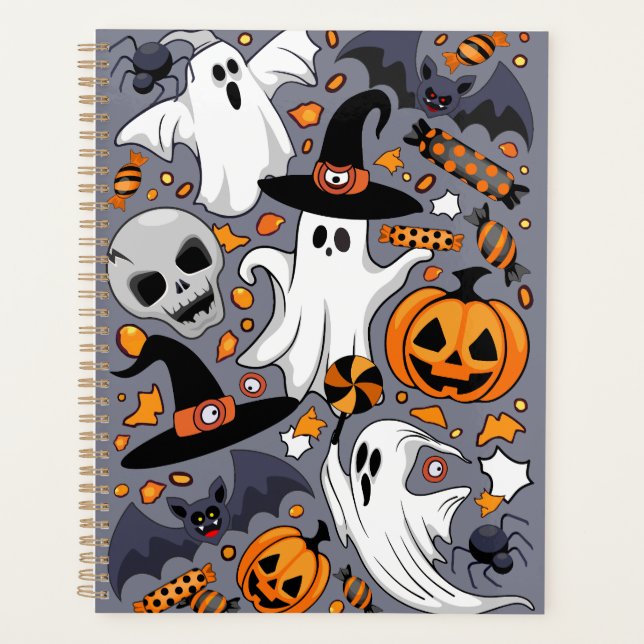 Agenda Fantasmas Spooky e Monstros Cute Assustadores (Frente)