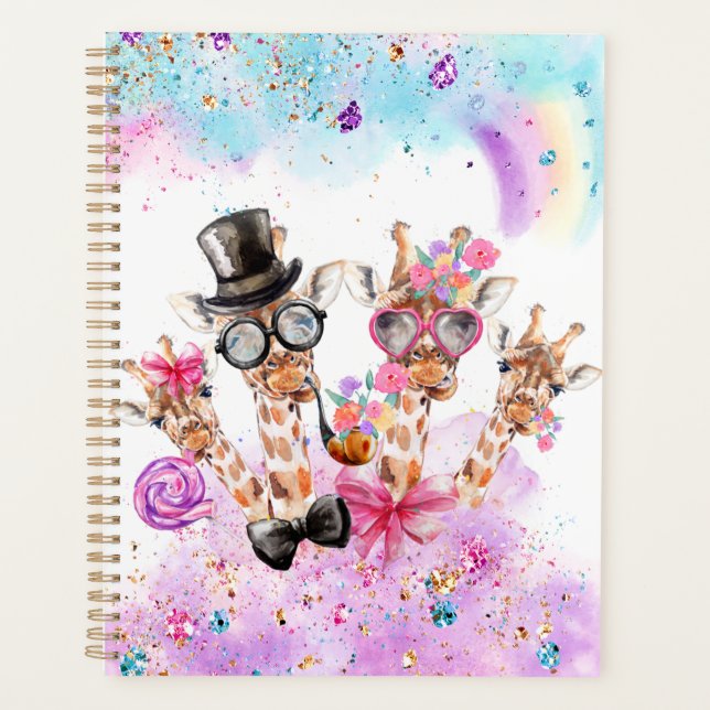 Agenda Fantasy Rainbow Giraffe nas Nuvens Candi (Frente)