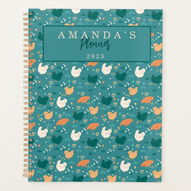 Agenda Farmhouse de frango verde (Frente)