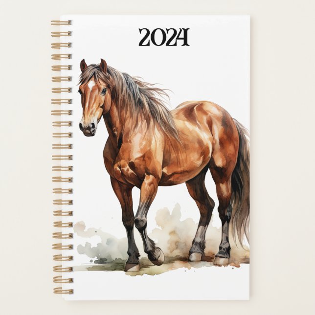 Agenda Farmhouse Personalizado Belo Cavalo. Cavalo (Frente)