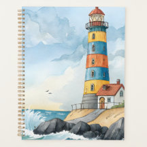 Farol Colorido em Aquarela