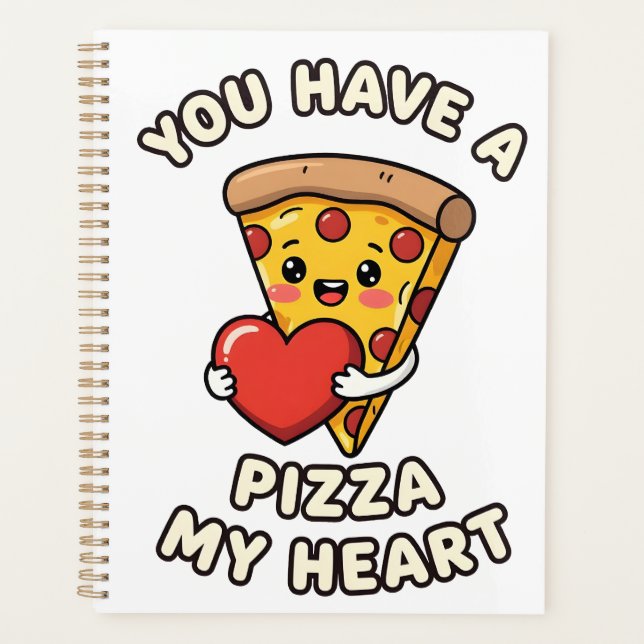 Agenda Fatia de Pizza de São Valentim Fofa – Presente Rom (Frente)