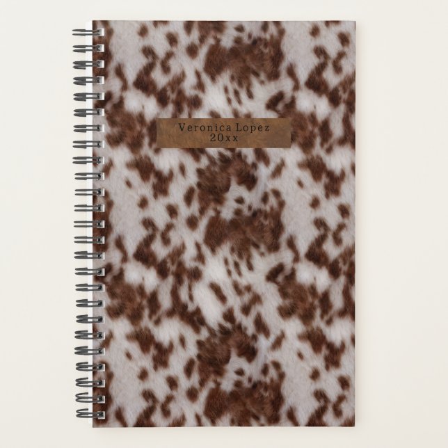 Agenda Faux Cowhide & Leather Animal Print (Frente)