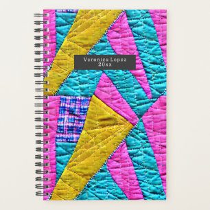 Agenda Faux Patchwork Quilt Boho Folk Art Inspirado