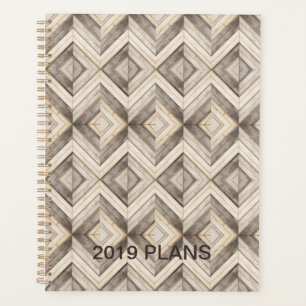Agenda Faux Wood Chevron Stripes Moderno