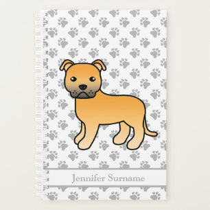 Agenda Fawn English Staffie Cute Cartoon Dog & Text