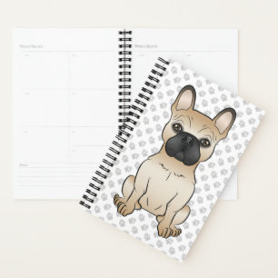 Agenda Fawn French Buldog / Frenchie Cartoon Dog & Paws
