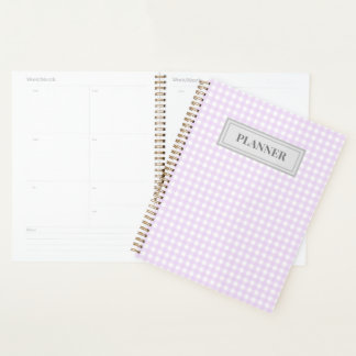 Agenda Faye & Lauren Pastel Purple Gingham Planner