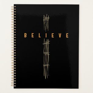 Agenda Fé em ação "Cross Acredite" Design cristão