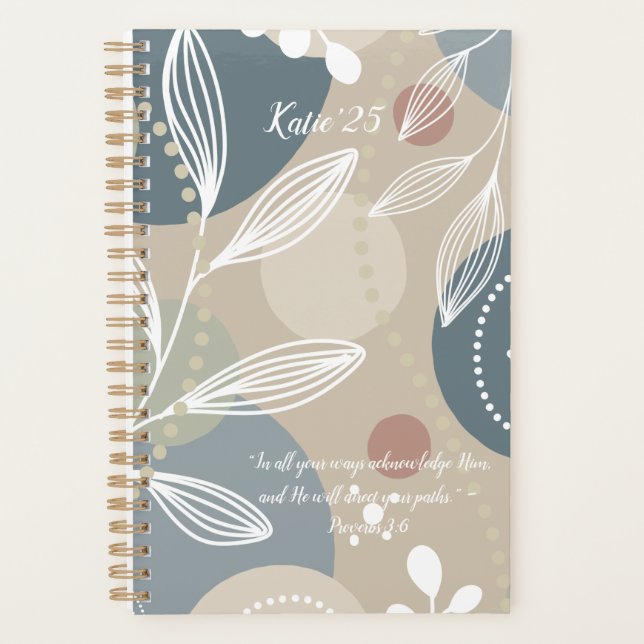 Agenda Fé Floral Personalizada - Escritura Personalizada (Frente)