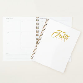Agenda Fé sobre o medo Dourado e branco
