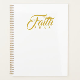 Agenda Fé sobre o medo Dourado e branco