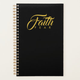 Agenda Fé sobre o medo Dourado e negro