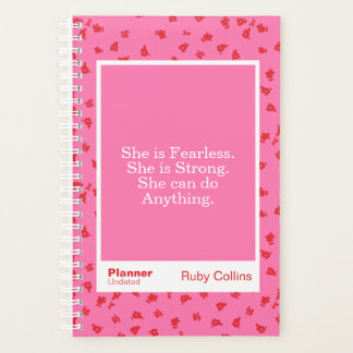 Agenda Fearless Pink Floral Inspirational Quote