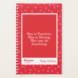 Agenda Fearless Red Floral Motivational Quote