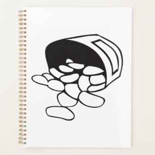 Agenda Feijão Derramado Preto e Branco Contorno