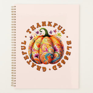 Agenda Feliz, Abençoado, Grata Pumpkin Floral