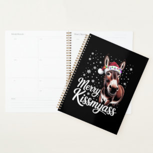 Agenda Feliz Burro Beijo Meu Traseiro Sarcástico Natal Pi