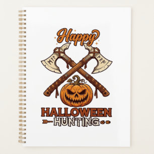 Agenda Feliz Caça de Halloween Machados Cruzados Runas de