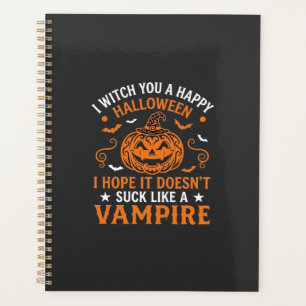 Agenda Feliz Dia das Bruxas Abóbora de Vampiro Chapéu de