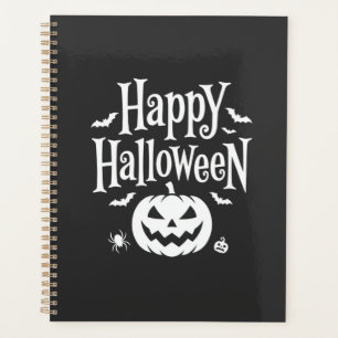 Agenda Feliz Dia das Bruxas Abóbora Morcego Aranha Design