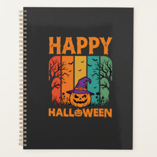 Agenda Feliz Dia das Bruxas Abóbora Vetor Vintage