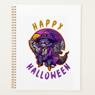 Agenda Feliz Dia das Bruxas Bruxa de Halloween Gato