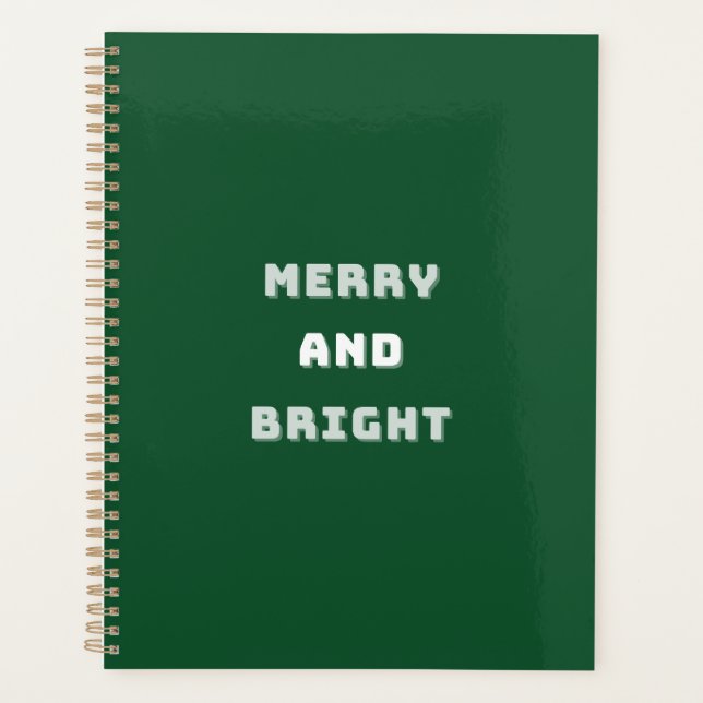 Agenda Feliz e Brilho, Arte de Natal Verde, Férias (Frente)