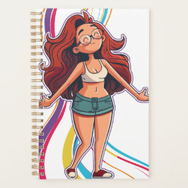 Agenda Feliz garota tranquila tranquila vibrante e legal