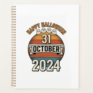 Agenda Feliz Halloween 31 Outubro Design de Fantasma Vint