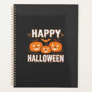 Agenda Feliz Halloween Abóbora Morcego Vetor
